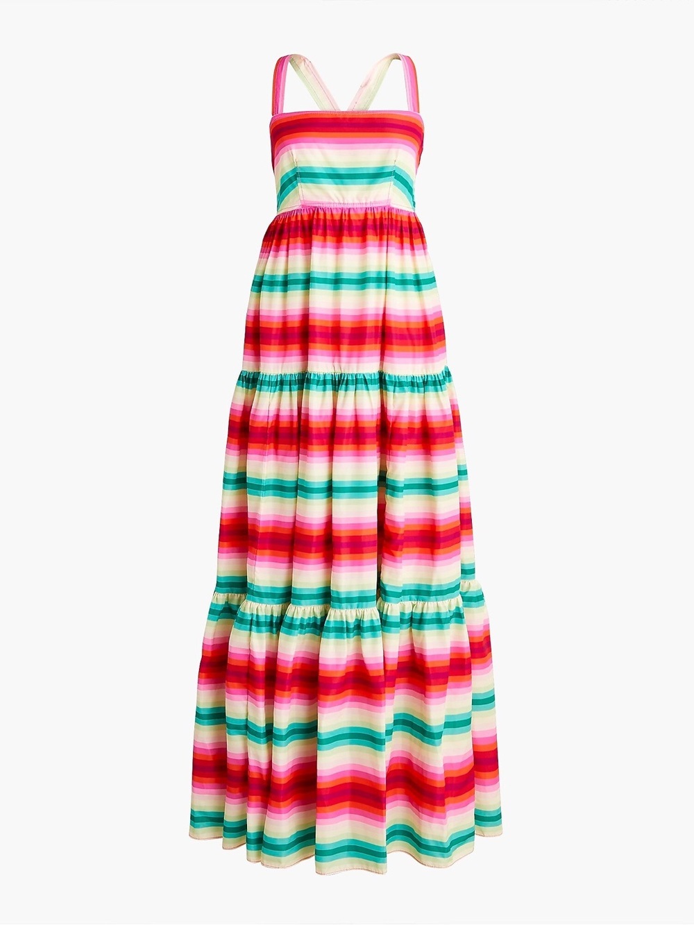 J. Crew Multi Color Striped Maxi Sundress